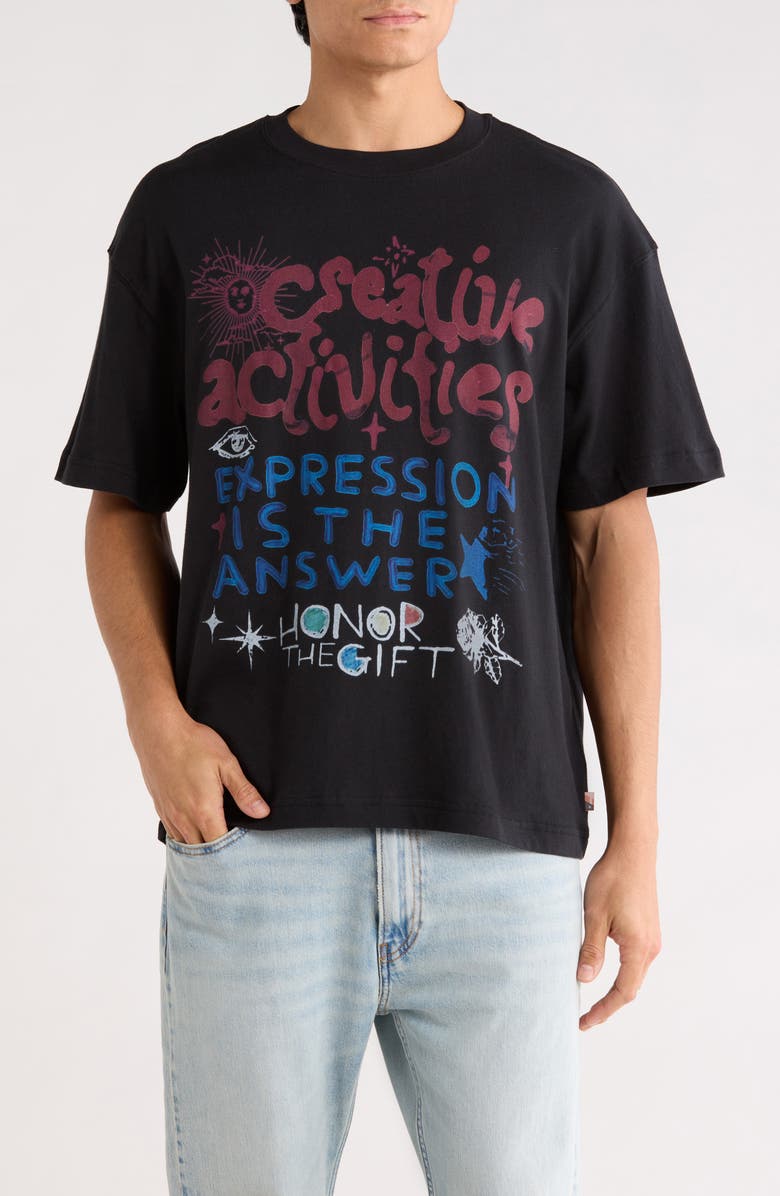 HONOR THE GIFT Creative Activities Graphic T-Shirt, Main, color, Black