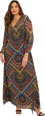 June + Vie Chiffon Maxi Dress