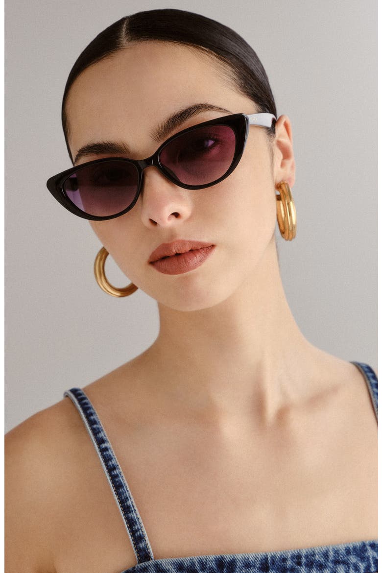Amalthea 55mm Cat Eye Sunglasses, Alternate, color, BLACK/WARM SMOKE GRAD