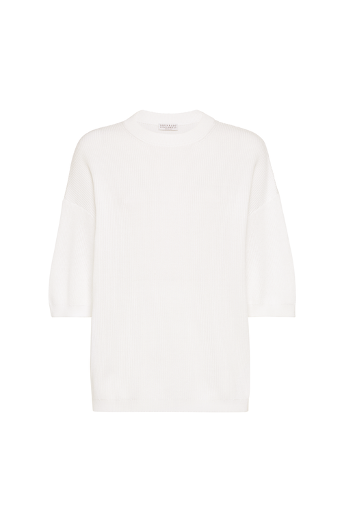 Brunello Cucinelli English Rib Knit Sweater In Neutral