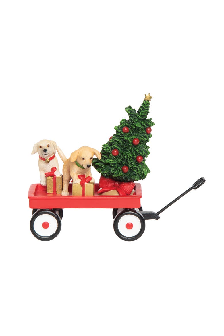 Puppy Wagon Decorative Figurine, Main, color, Red