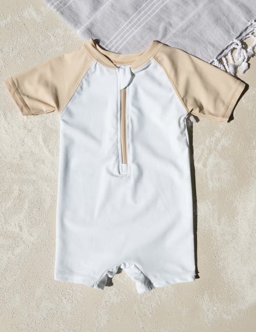 Leveret Baby One-piece Rashguard, Upf 50+ Sun Protection Swimwear In Brown
