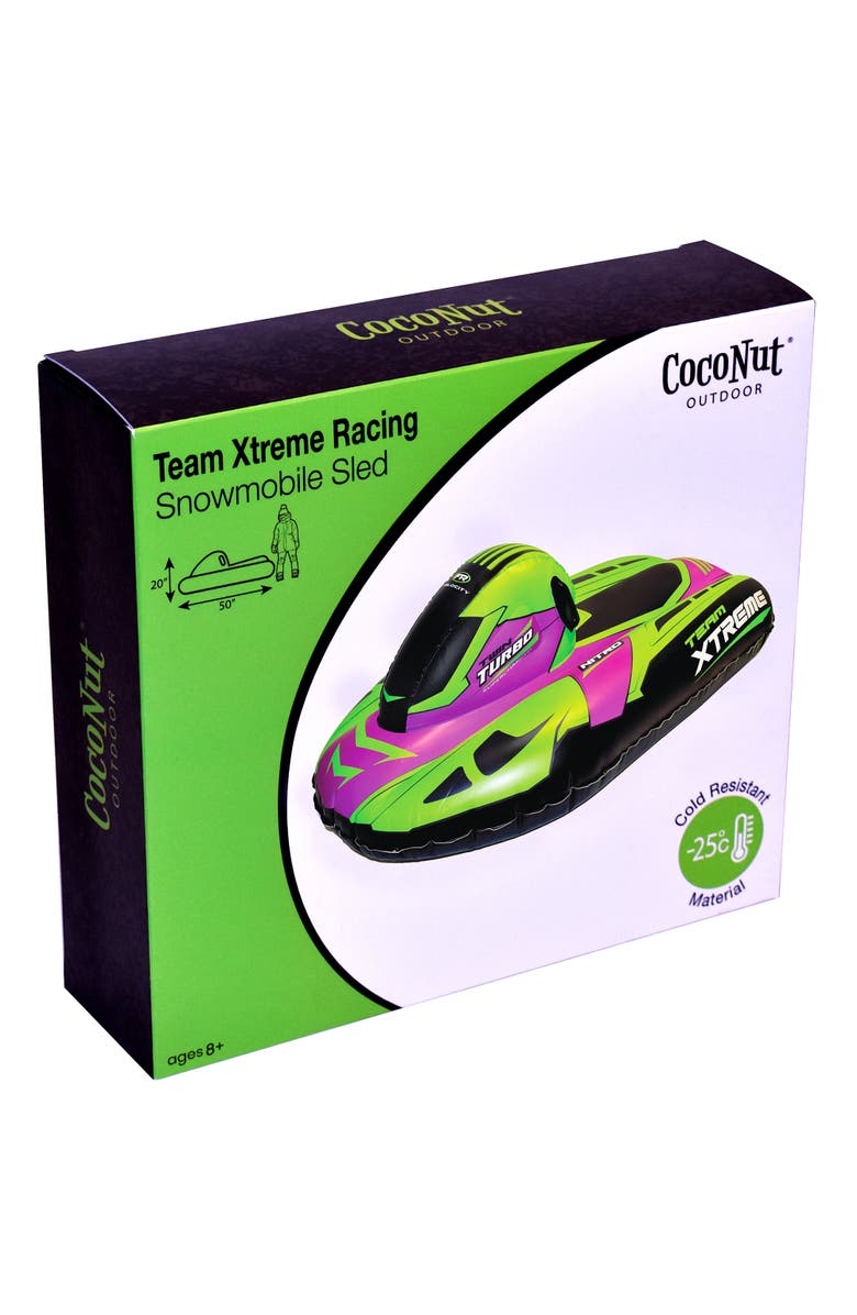 Coconut Outdoor Team Xtreme Racing Snowmobile Sled Limepinkblack, 50X20" 8+, Alternate, color, Multicolored
