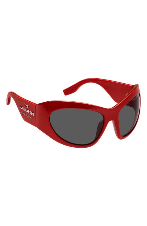Shop Marc Jacobs 62mm Rectangular Sunglasses In Red/grey