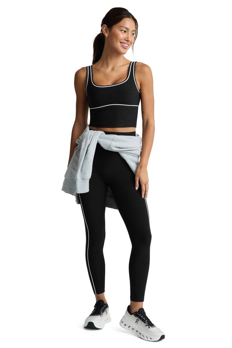 Spacedye Dynamic Performance Cropped Tank, Alternate, color, DARK CHOCOLATE HEATHER