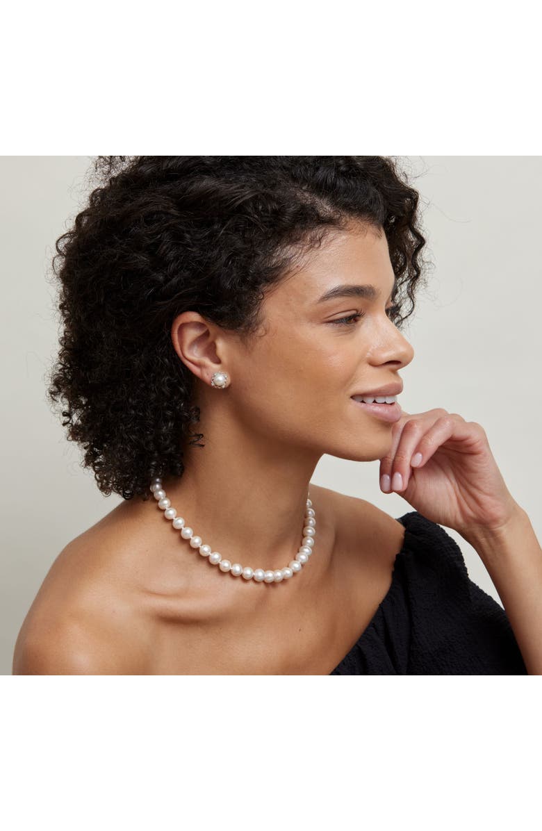 The Pearl Source Freshwater Pearl Necklace 8.5-9.5mm, Alternate, color, Sterling S - Finesse Clasp