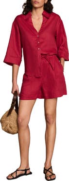 MINT VELVET Linen Short Sleeve Resort Shirt