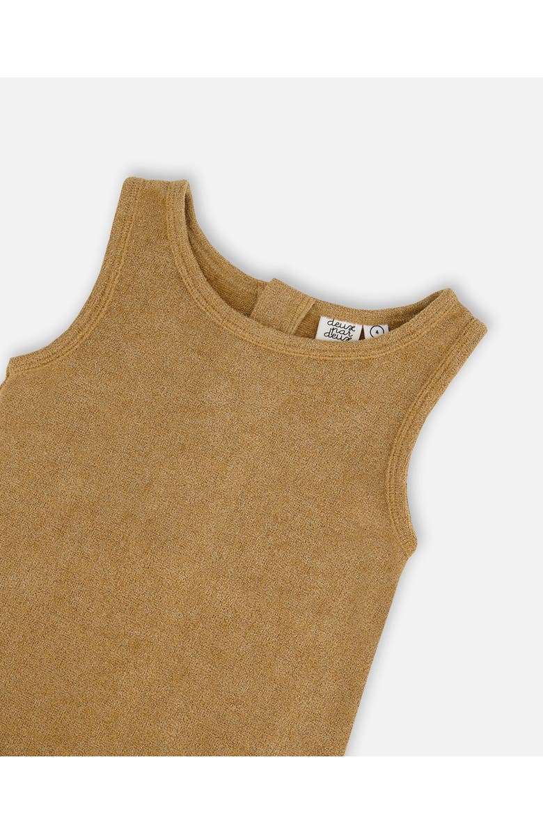 Deux par Deux Little Girl's Bi-Material Sleeveless Dress With Frill Golden Brown, Alternate, color,