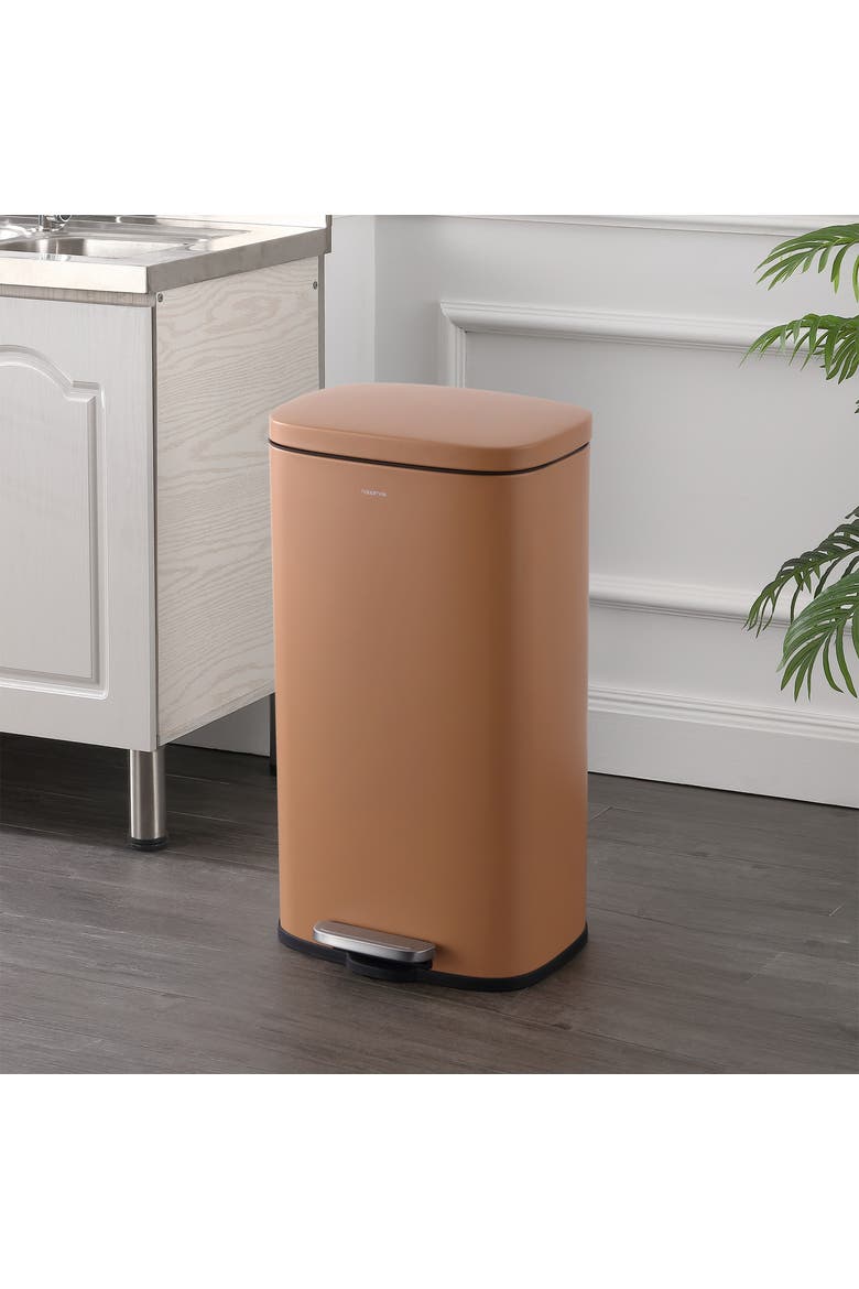 Curtis Step Pedal Trash Can, Alternate, color, Clay Rose