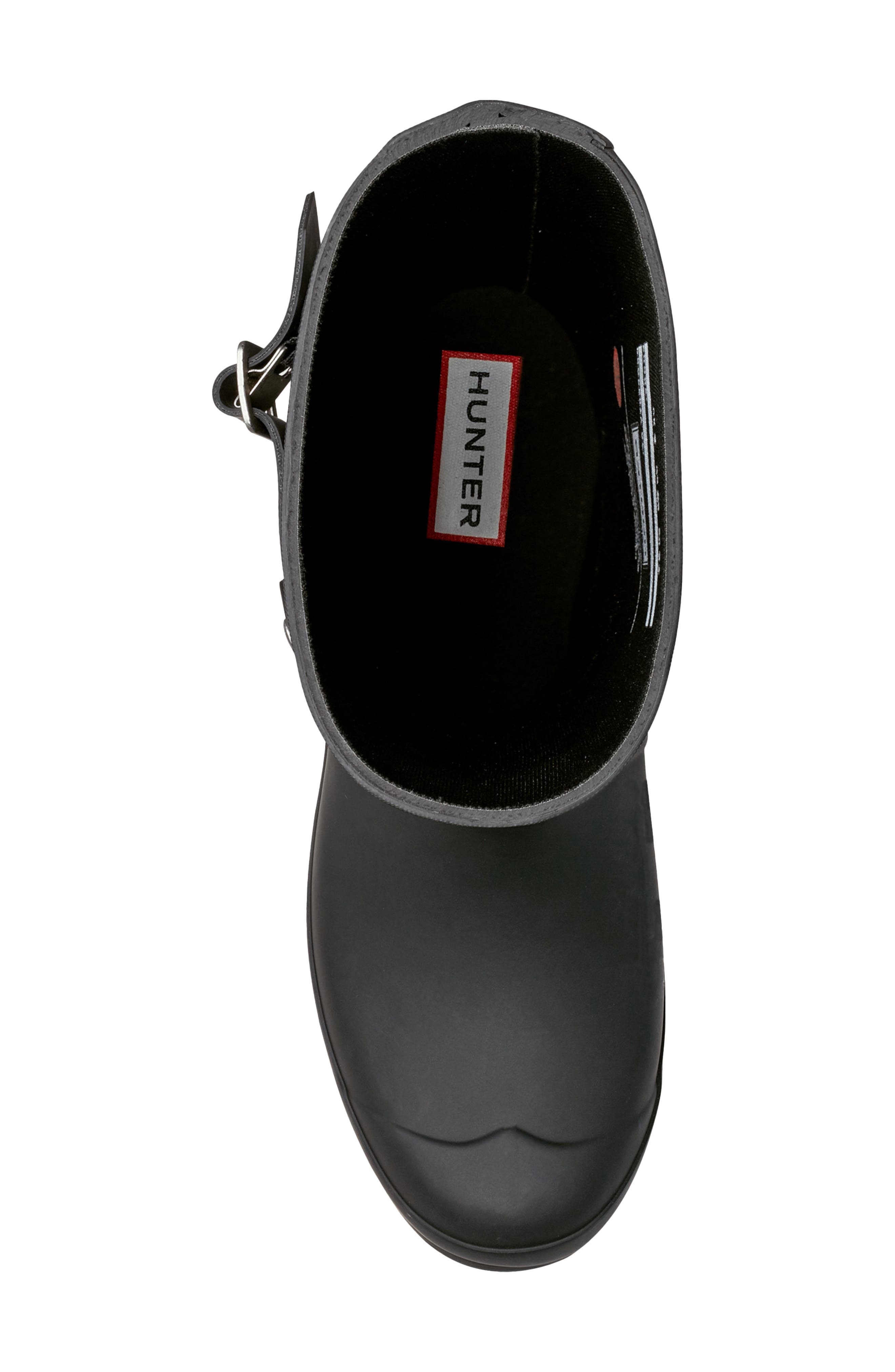 Hunter Original Short Waterproof Rain Boot, Alternate, color, Black