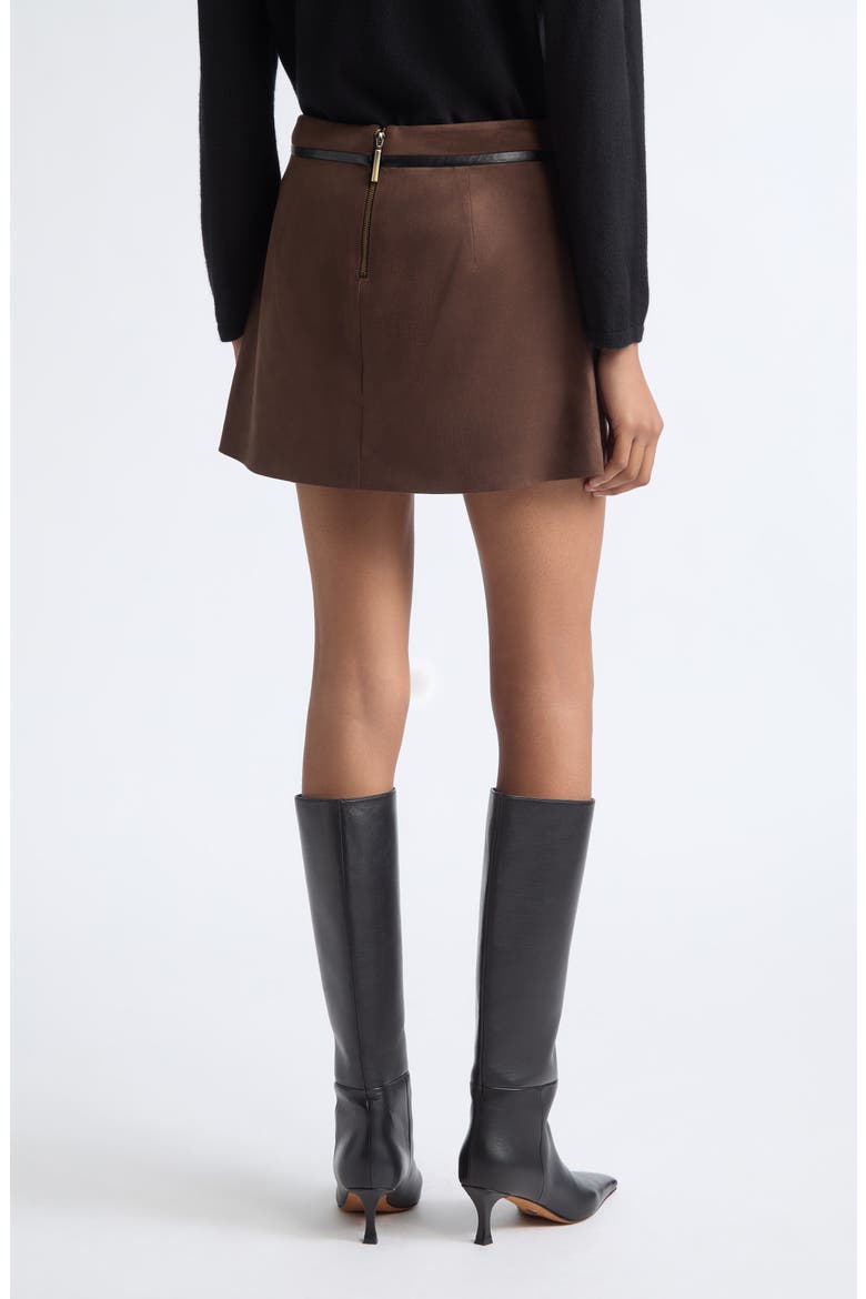 Tess Faux Suede Miniskirt, Alternate, color, HERITAGE BROWN