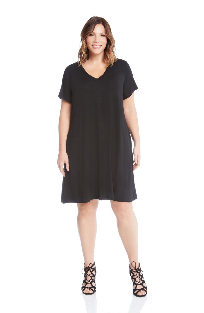 Karen Kane Quinn Pocket Shift Dress, Alternate, color, Black