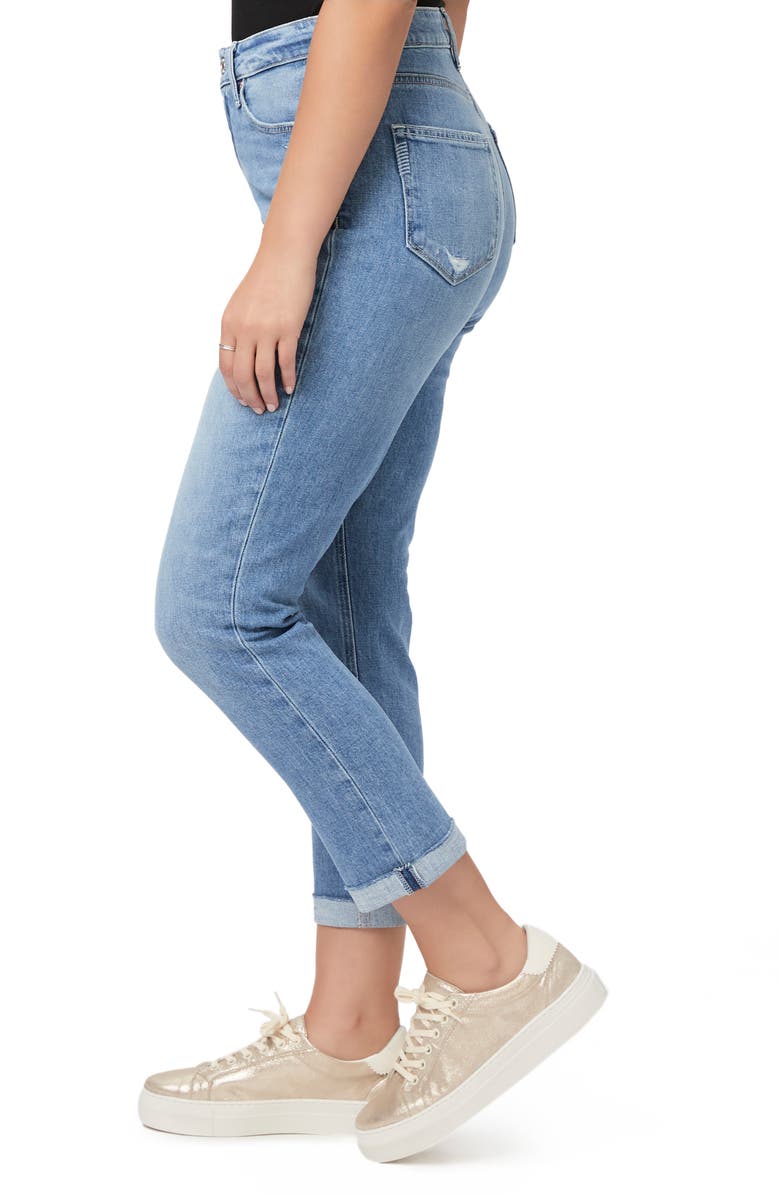 PAIGE Brigitte Cuff High Waist Crop Boyfriend Jeans, Alternate, color, Exhtndist