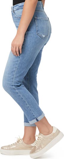 Brigitte Cuff High Waist Crop Boyfriend Jeans