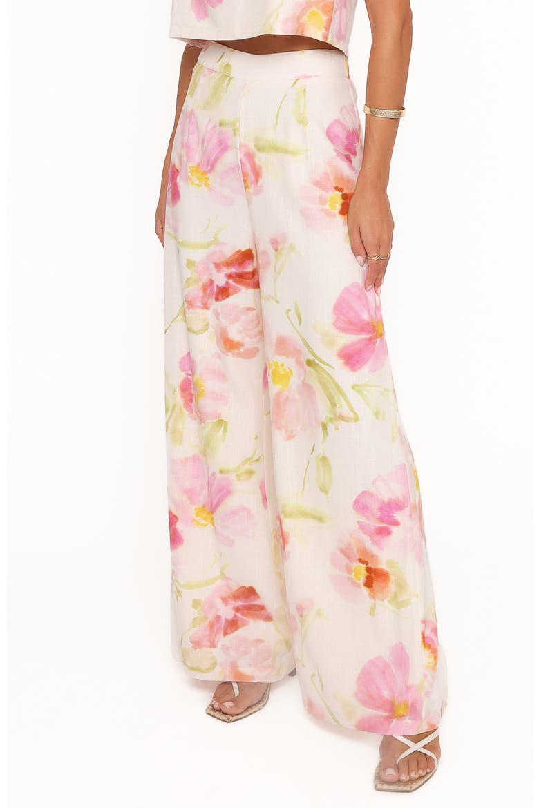 Devlin Floral High Waist Wide Leg Pants, Alternate, color, PINK GARDEN FLORAL