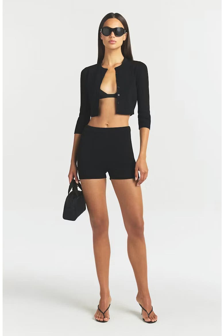 Refined Knit Crop Cardigan, Alternate, color, ONYX