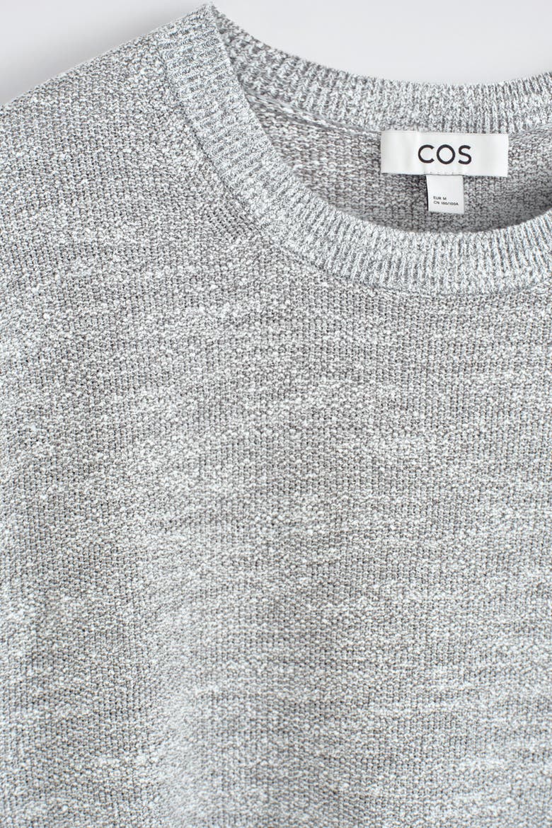 Relaxed Bouclé-knit T-shirt, Alternate, color, GRAY MÉLANGE