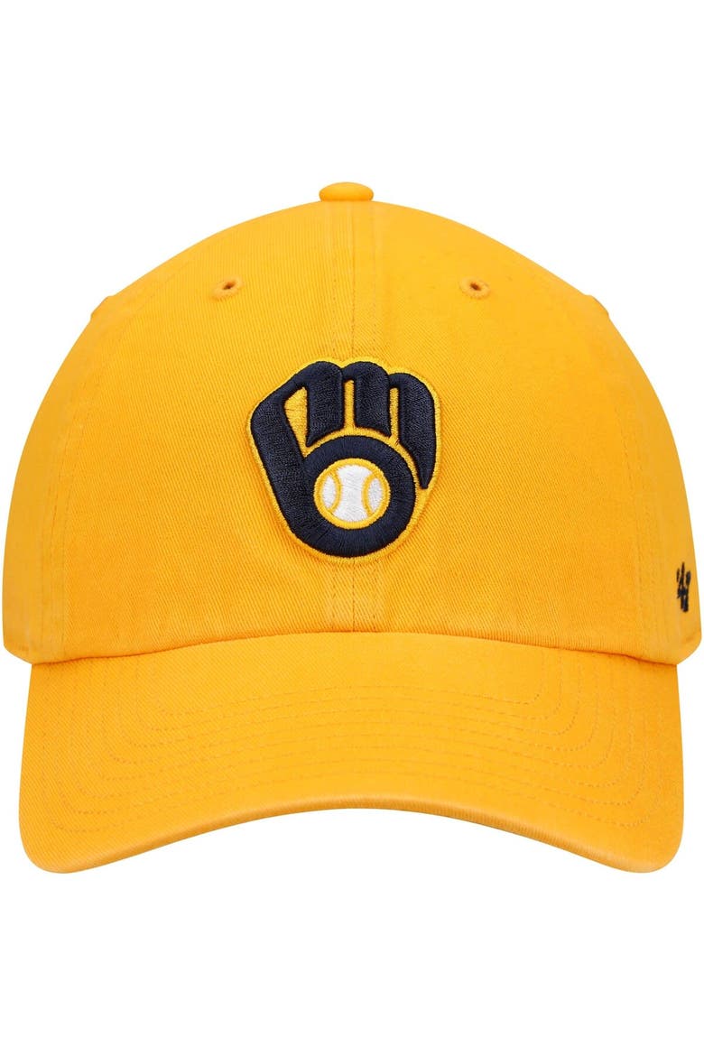 Men's '47 Gold Milwaukee Brewers Clean Up Adjustable Hat, Alternate, color, Gold