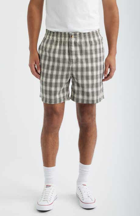 Plaid Elastic Waist Shorts