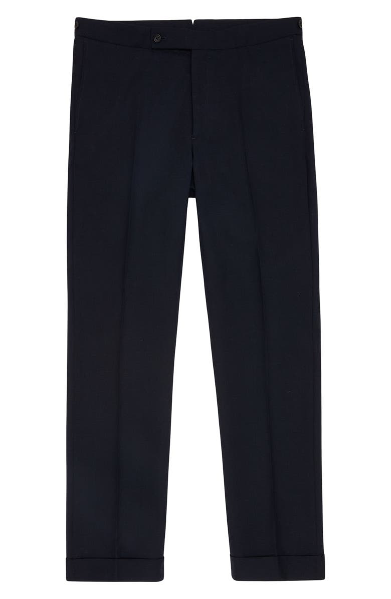 Sid Mashburn Ghost Flat Front Navy Wool Dress Pants, Alternate, color, Navy High Twist