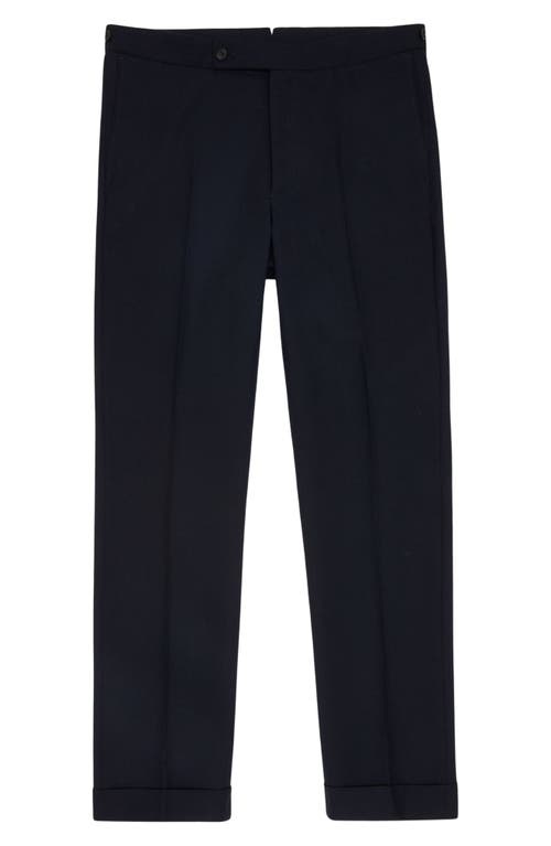 Sid Mashburn Ghost Flat Front Navy Wool Dress Pants In Navy High Twist