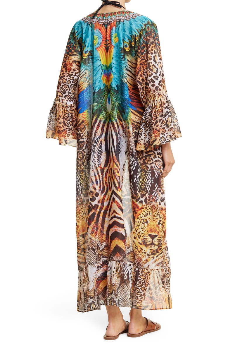 RANEES Animal Print Duster, Alternate, color, Brown