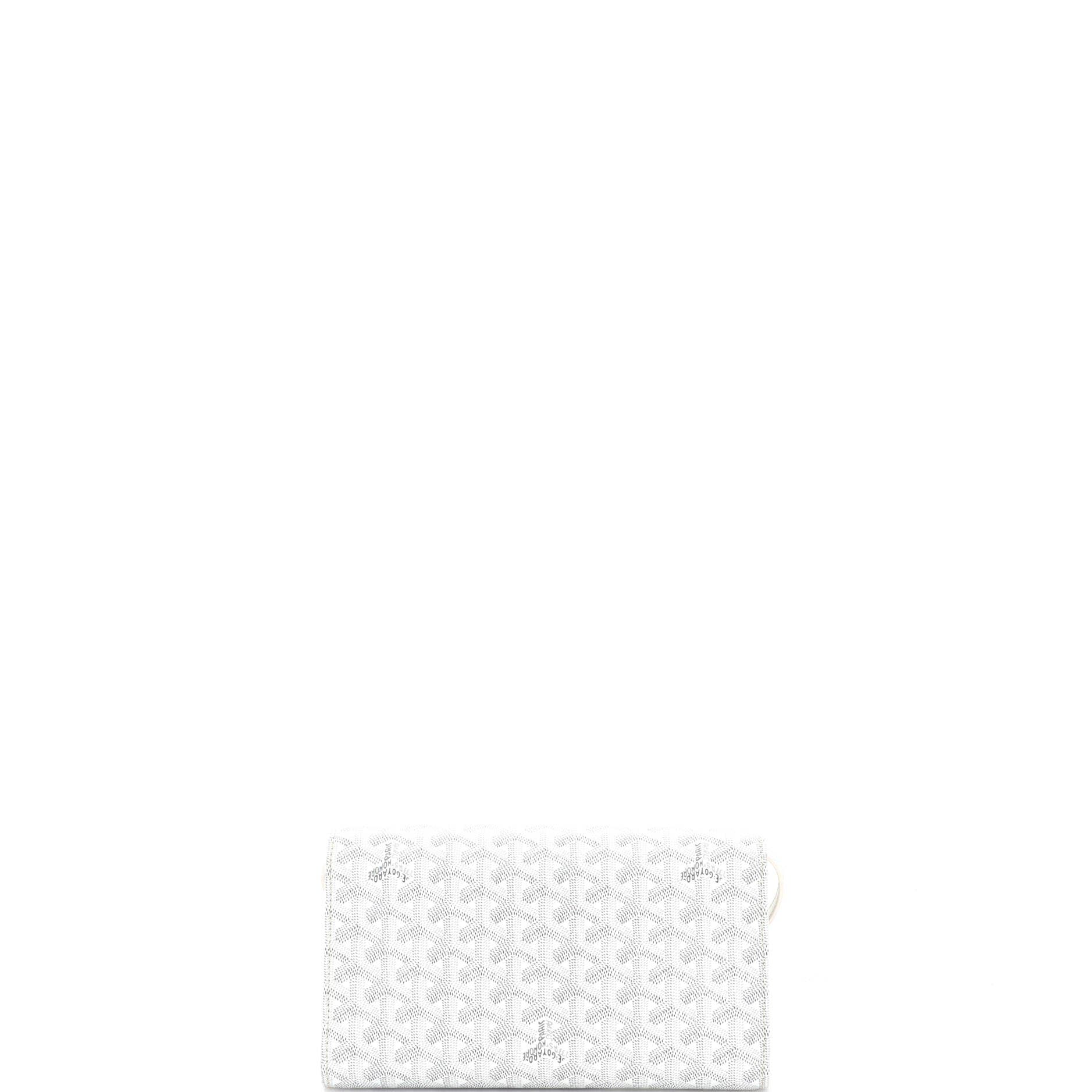 Pre-Owned Goyard Monte Carlo Clutch with Strap Coated Canvas PM, Alternate, color, White