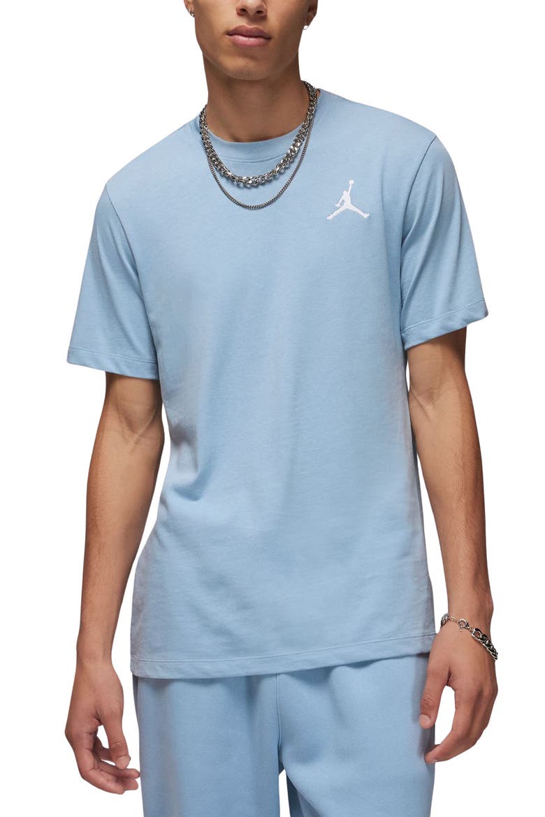 Jumpman Embroidered T-Shirt, Main, color, BLUE GREY/ WHITE