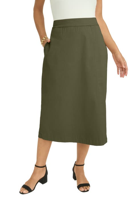 Chino Faux Wrap Skirt (Plus)