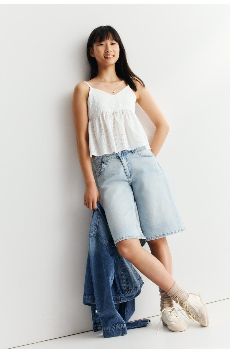 H&M Peplum strappy top, Alternate, color, White