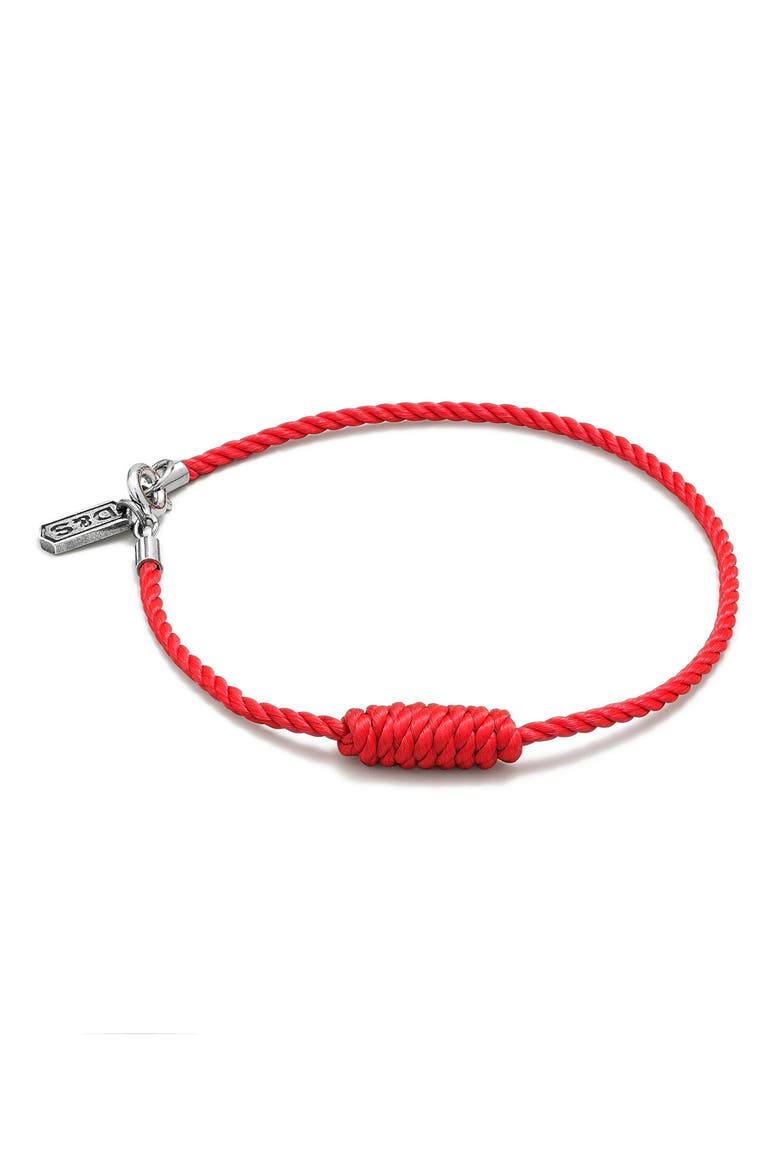 Men's Knotted Rope Bracelet, Main, color, RED