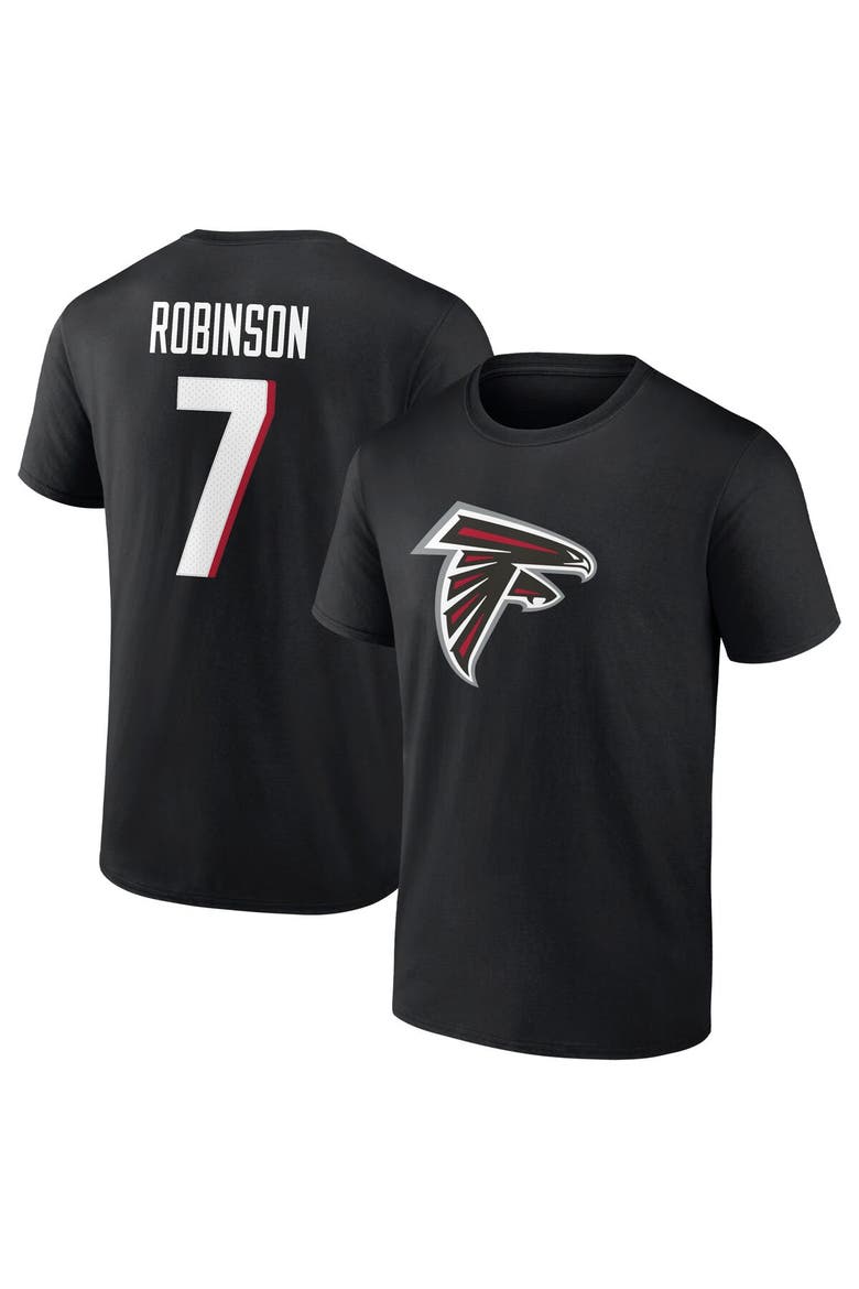 Men's Fanatics Branded Bijan Robinson Black Atlanta Falcons Icon Name & Number T-Shirt, Main, color, Black