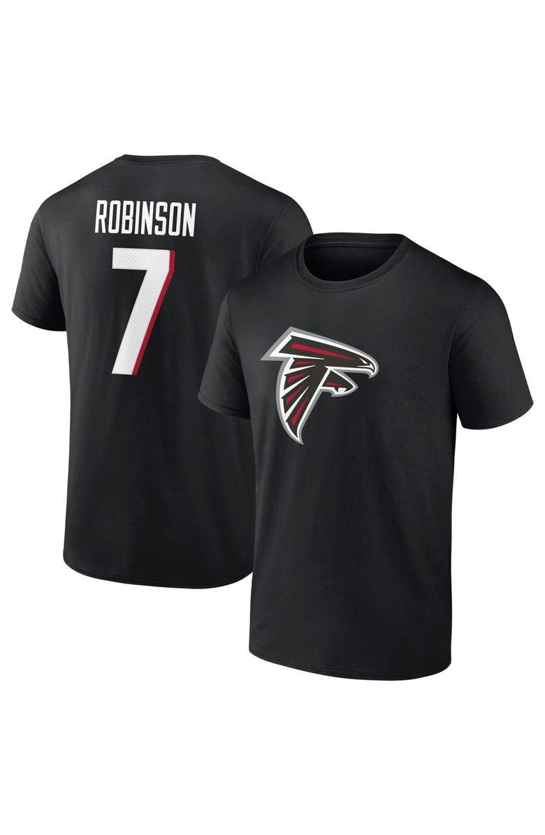 FANATICS Men's Fanatics Branded Bijan Robinson Black Atlanta Falcons Icon Name & Number T-Shirt, Main, color, Black