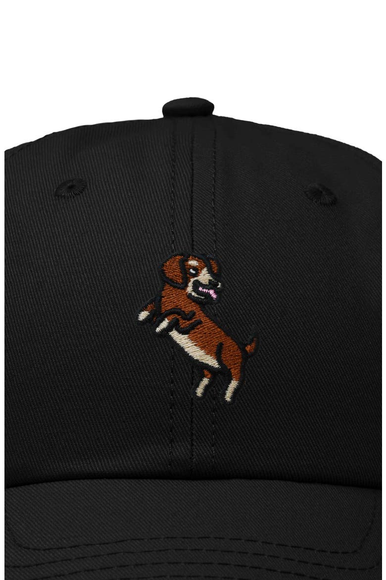 Dachshund Embroidered Dad Cap, Alternate, color, Black