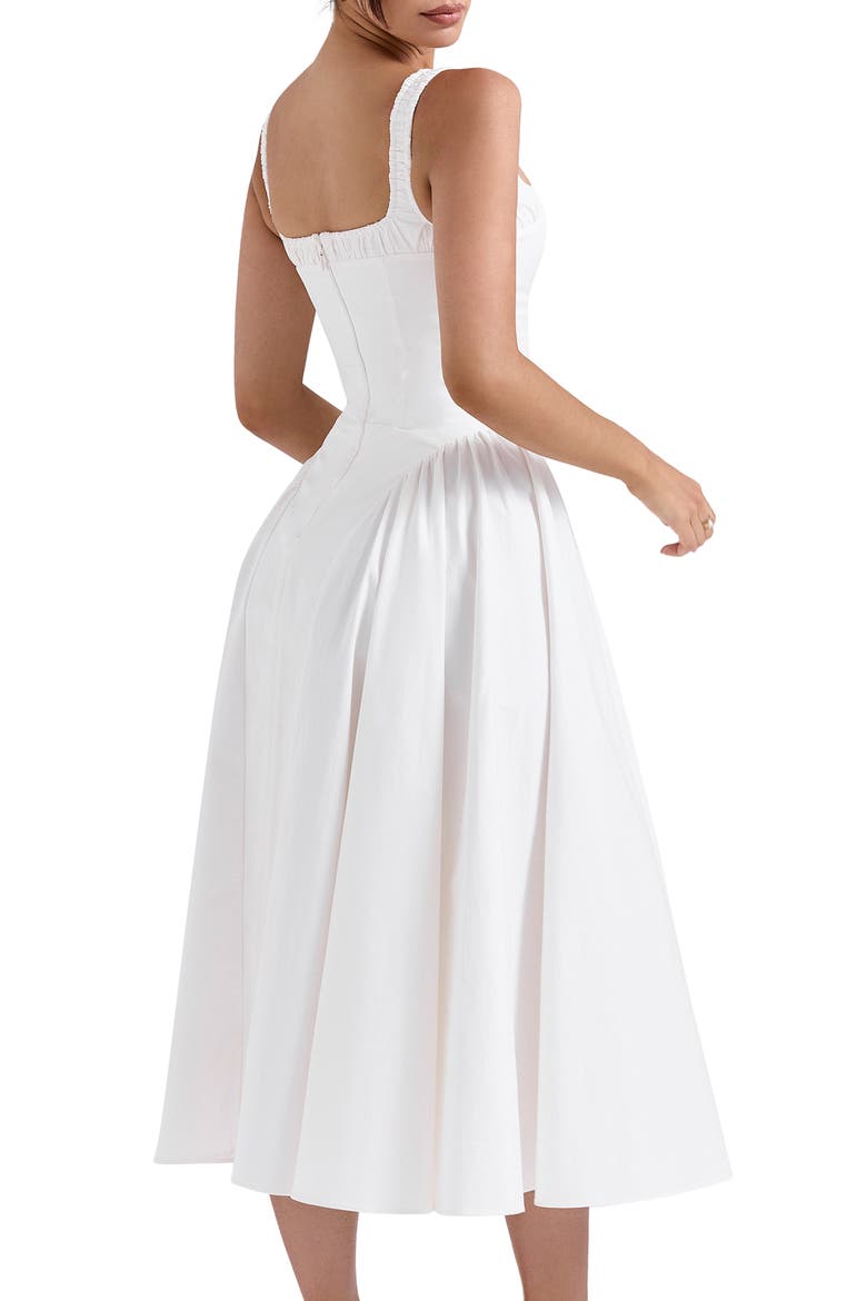 Dorothy Floral Stretch Cotton Dress, Alternate, color, WHITE