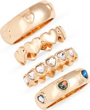 Open Edit Set of 4 Heart Rings