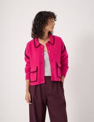 Hush Wool Blend Whipstitch Trim Shirt Jacket