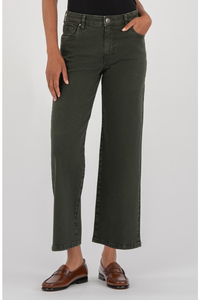 High Waist Ankle Wide Leg Jeans, Main, color, SHERWOOD FOREST
