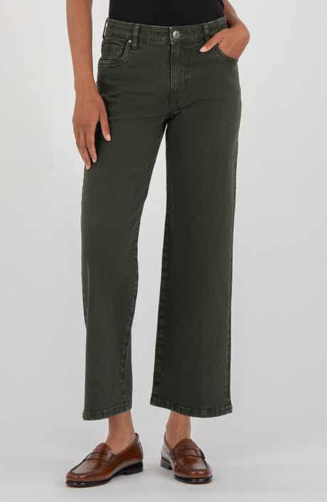 High Waist Ankle Wide Leg Jeans