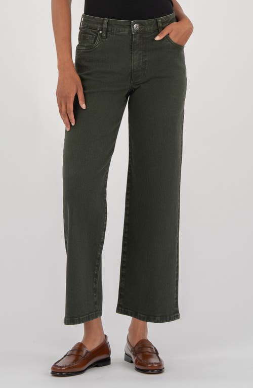 Kut From The Kloth High Waist Ankle Wide Leg Jeans In Green