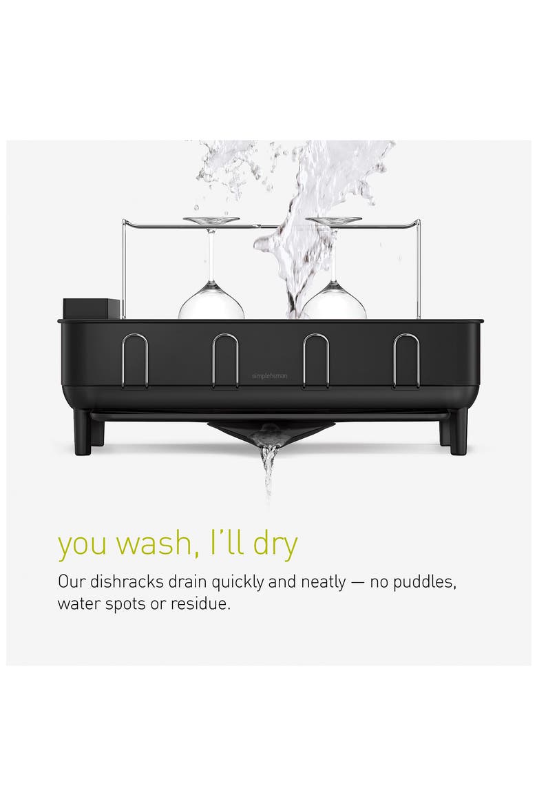steel frame dishrack, Alternate, color, MATTE BLACK