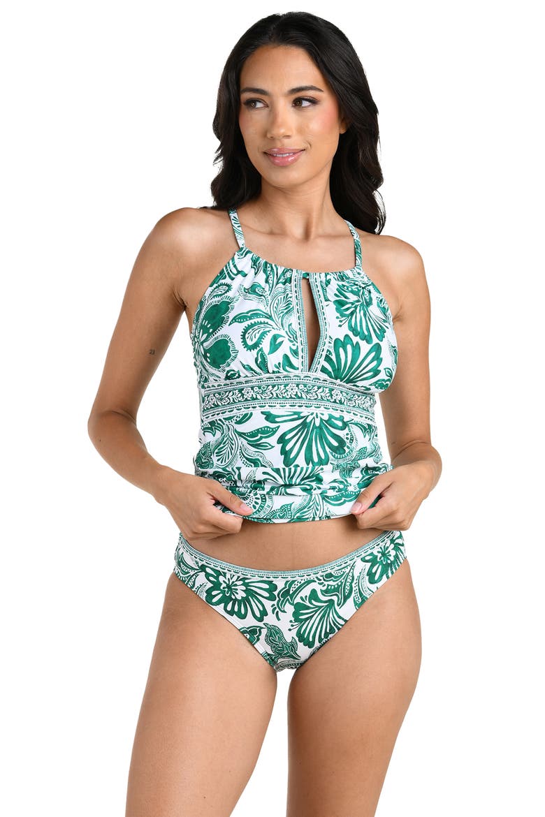 Botanical Brocade Keyhole Tankini Top, Alternate, color, JUNGLE