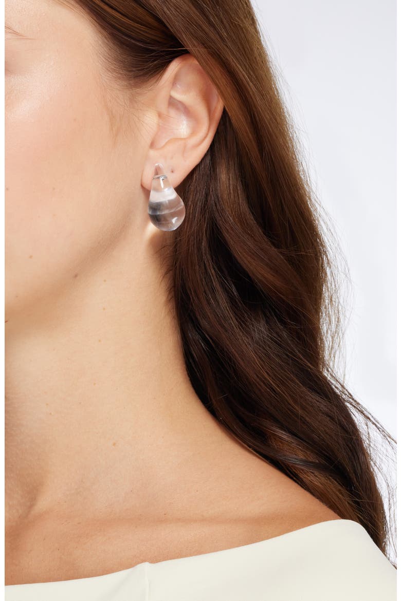 Resin Teardrop Stud Earrings, Alternate, color, CLEAR