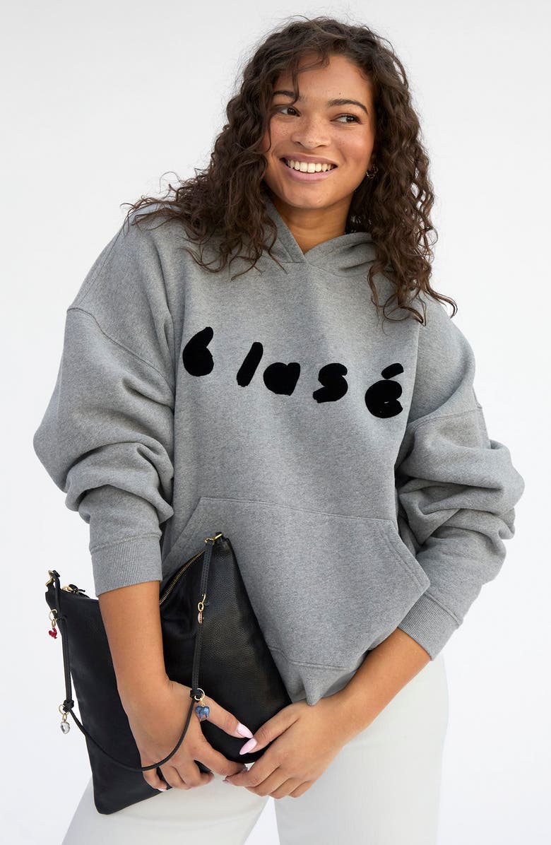 Clare V. Foldover Petit Caviar Leather Clutch, Alternate, color, Black