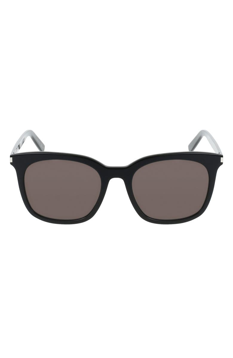 Saint Laurent 54mm Square Sunglasses, Main, color, Black Black Grey