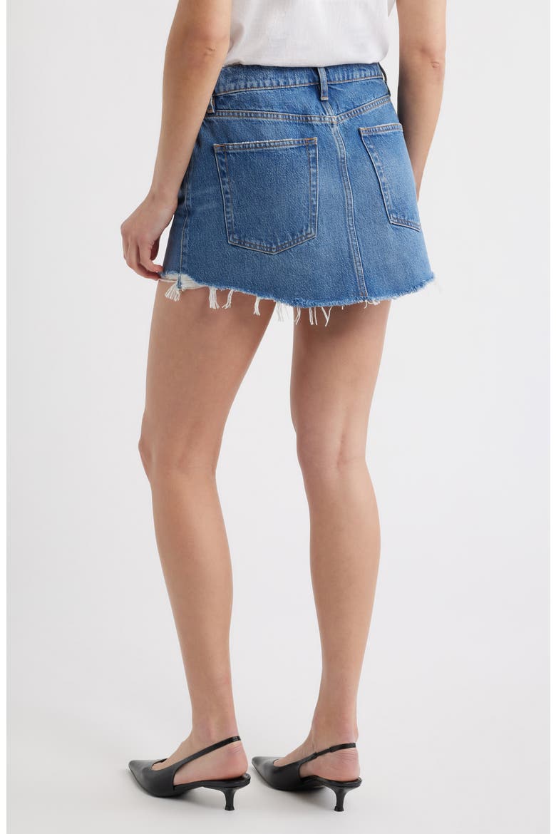 The Cutoff Denim Miniskirt, Alternate, color, ROSALIE