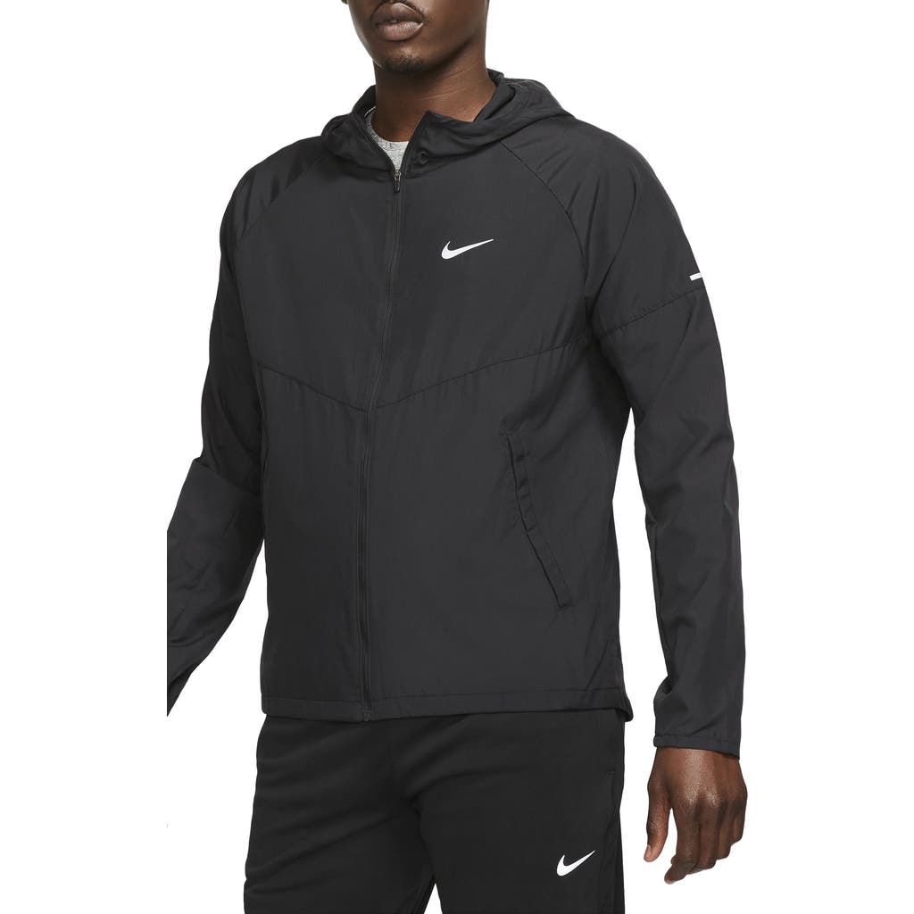 Nike Men's Miler Repel Running Jacket In Black/black