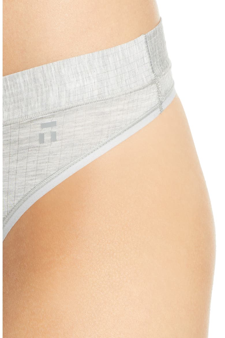 Second Skin Luxe Rib Thong, Alternate, color, HEATHER GREY