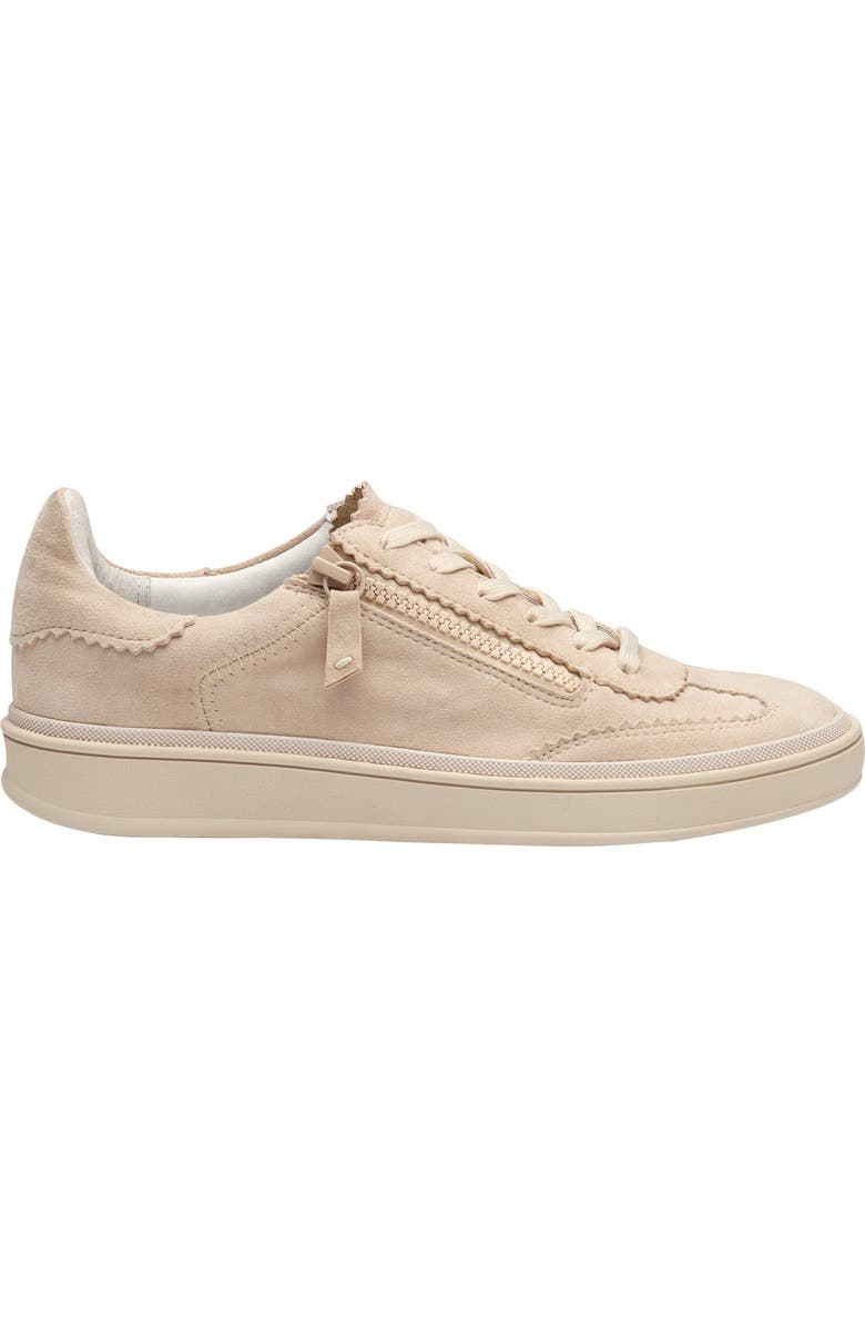 Johnston & Murphy Ashley Side Zip Sneaker, Alternate, color, Sand Kid Suede