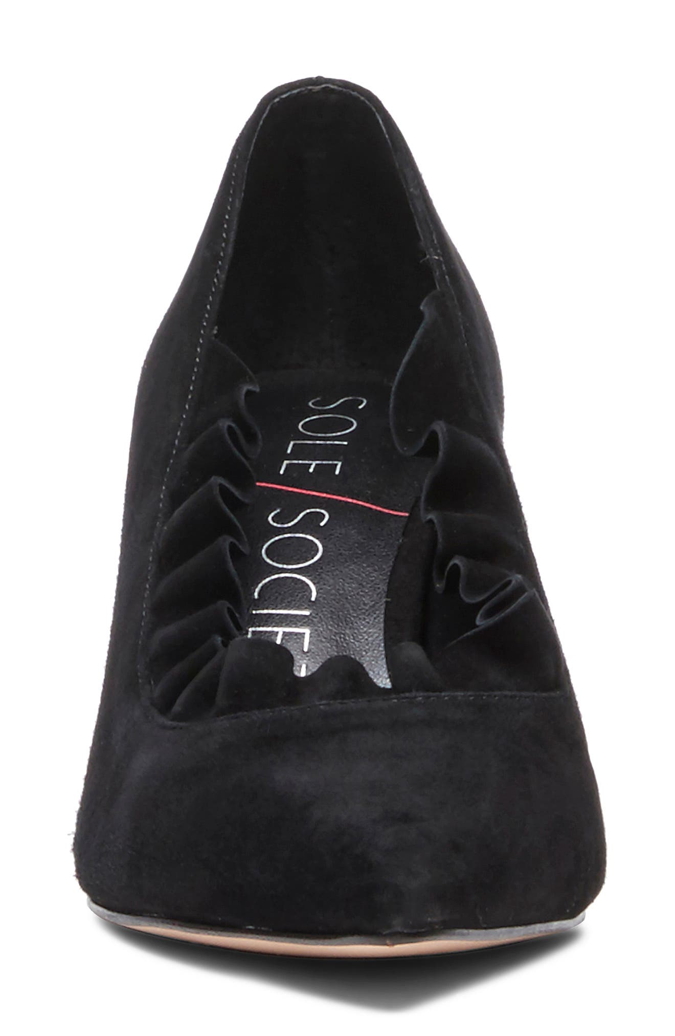 Sole Society Danla Ruffle Trim Pointed Toe Pump, Alternate, color, 